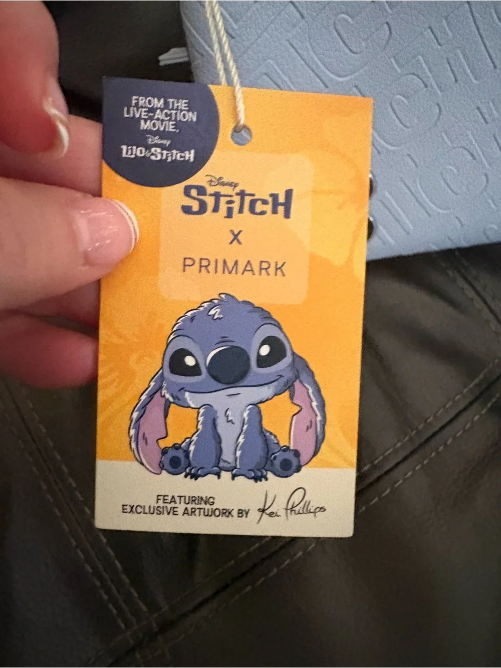 Primark White Stitch kai Phillips art work Cosmetic Pouch with 'B' Detail